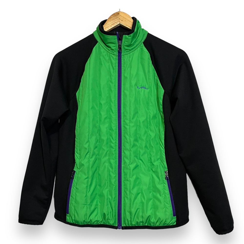 Lauren Active Ralph‎ Lauren Black Green Puffer Quilted Fleece Jacket Size Medium